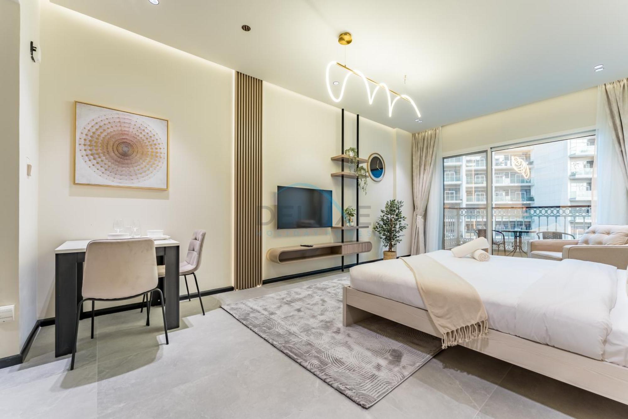 Apartment Near Major Tourist Destinations, Balcony Overlooking Community And Pool, Burj View Residence, Arjan Dubai
