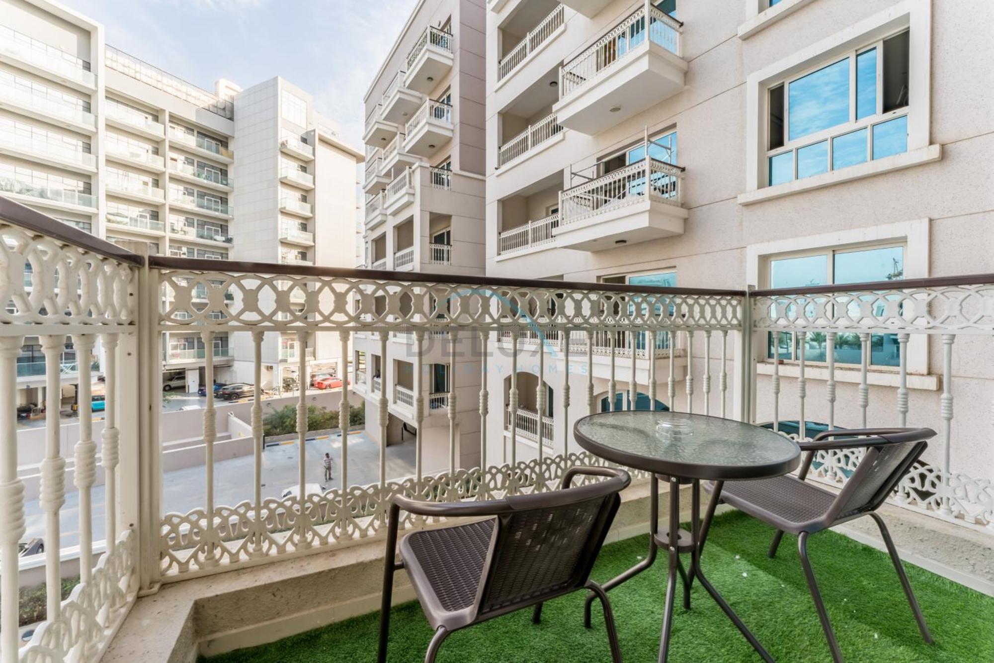 Near Major Tourist Destinations, Balcony Overlooking Community And Pool, Burj View Residence, Arjan Dubai